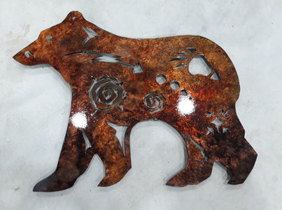 Bear metal sign