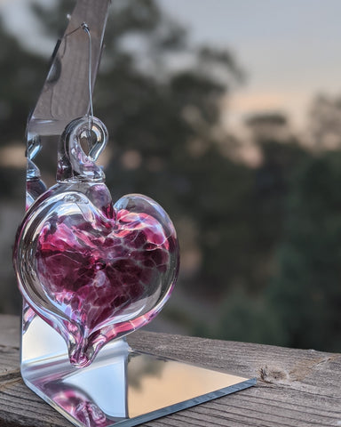 Image of Hearts of Hand Blown Glass by Q&B Glassworks