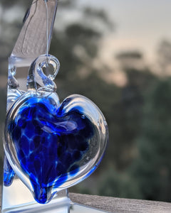 Hearts of Hand Blown Glass by Q&B Glassworks