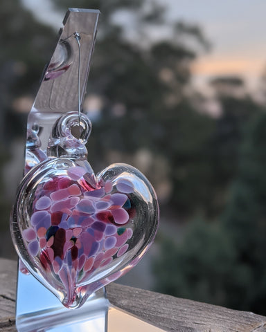 Image of Hearts of Hand Blown Glass by Q&B Glassworks