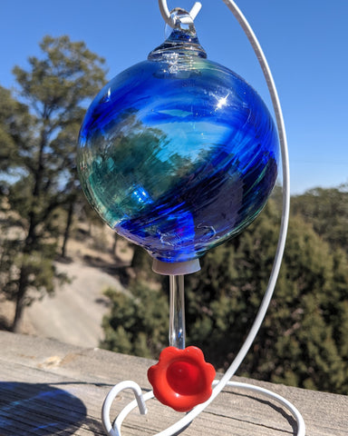 Image of Hummingbird Feeders - Hand Blown Glass by Q&B Glassworks