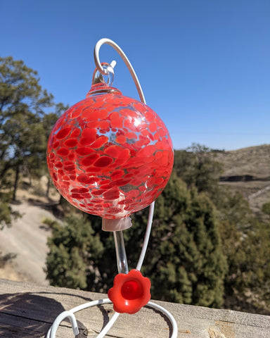 Image of Hummingbird Feeders - Hand Blown Glass by Q&B Glassworks