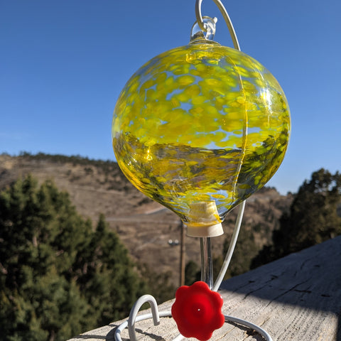 Image of Hummingbird Feeders - Hand Blown Glass by Q&B Glassworks