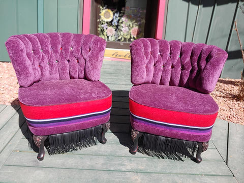 Image of Fiesta Serape Chairs (2) by Tricked Out Ponies & L&B Upholstery