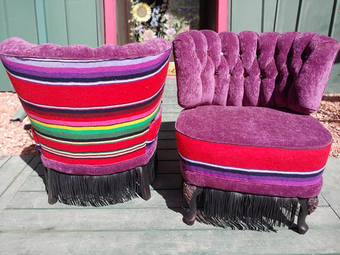 Image of Fiesta Serape Chairs (2) by Tricked Out Ponies & L&B Upholstery