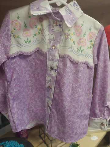 Image of Purple Feed Sack Shirts by Alma Hobbs