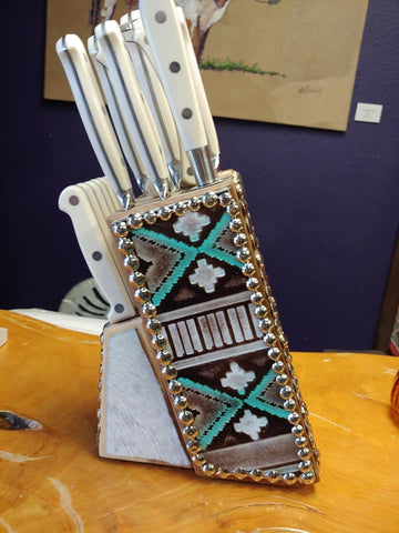 Image of Turquoise/white Knife Set