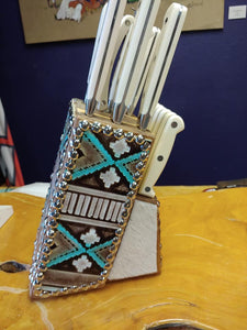 Turquoise/white Knife Set