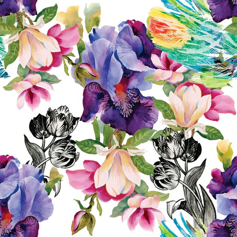 Image of Set #7 Colorful Floral with Black and White