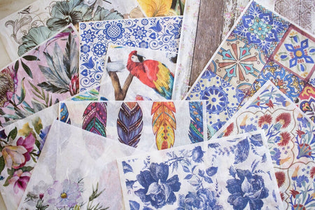 Set of all 12 Rice Decoupage Paper