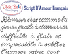 Script d'amour Français Small- Stencil