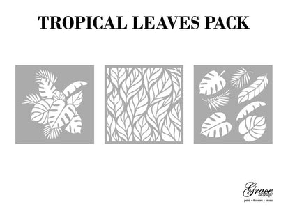 Tropical Leaves Stencil Pack