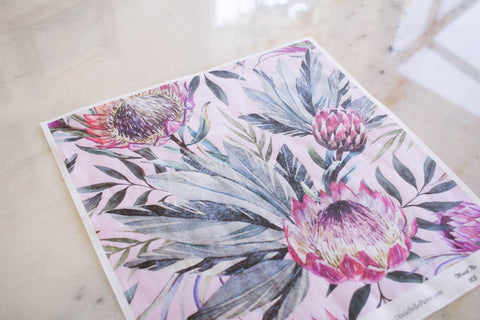 Image of Tropical on Pink - Rice Decoupage Paper