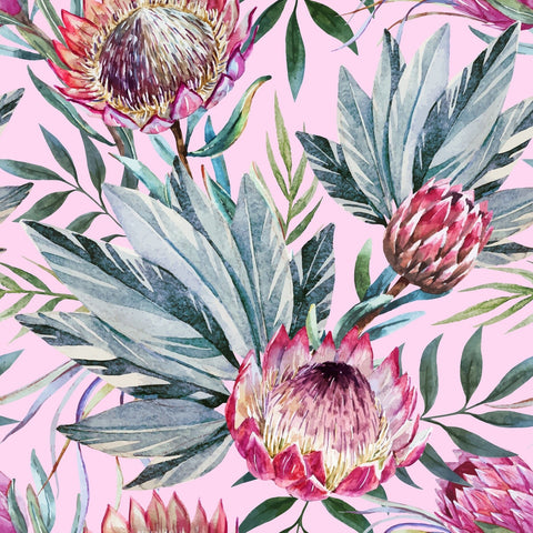 Image of Tropical on Pink - Rice Decoupage Paper