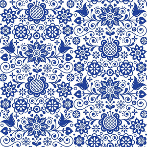 Blue Glass Ornate - Rice Decoupage Paper